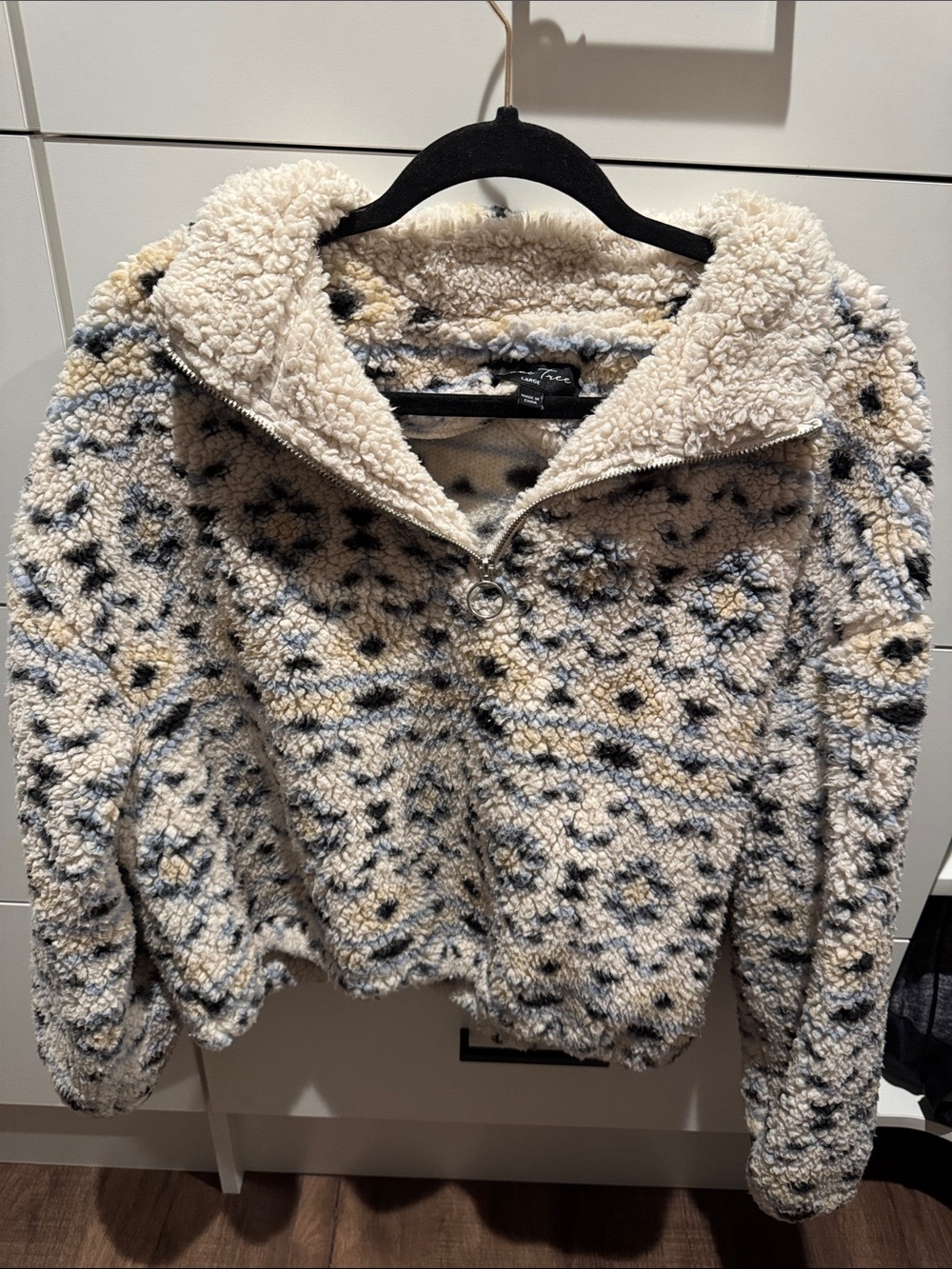 Cozy Sherpa 3/4 Zip-Up Jacket